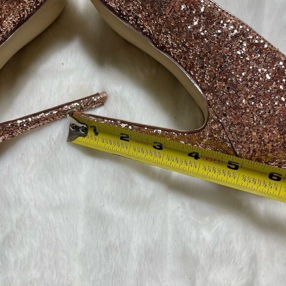 Just Fab Lousana Rose gold glitter slip on heels pointed toe size 9.5 - Picture 11 of 11